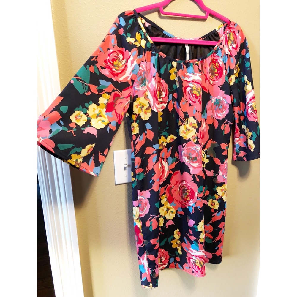 Trinity patterned 3/4 sleeve dress